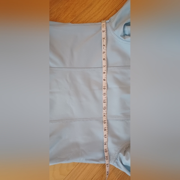 Denim & Co 100% Genuine LAMBSKIN LEATHER Jacket  Light Aqua NWOT - Picture 5 of 5